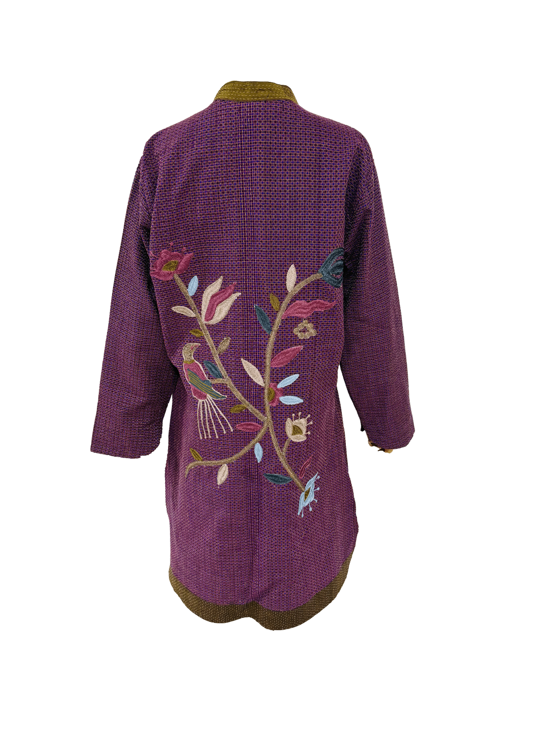 Purple Abaya with Aghabani Embroidery