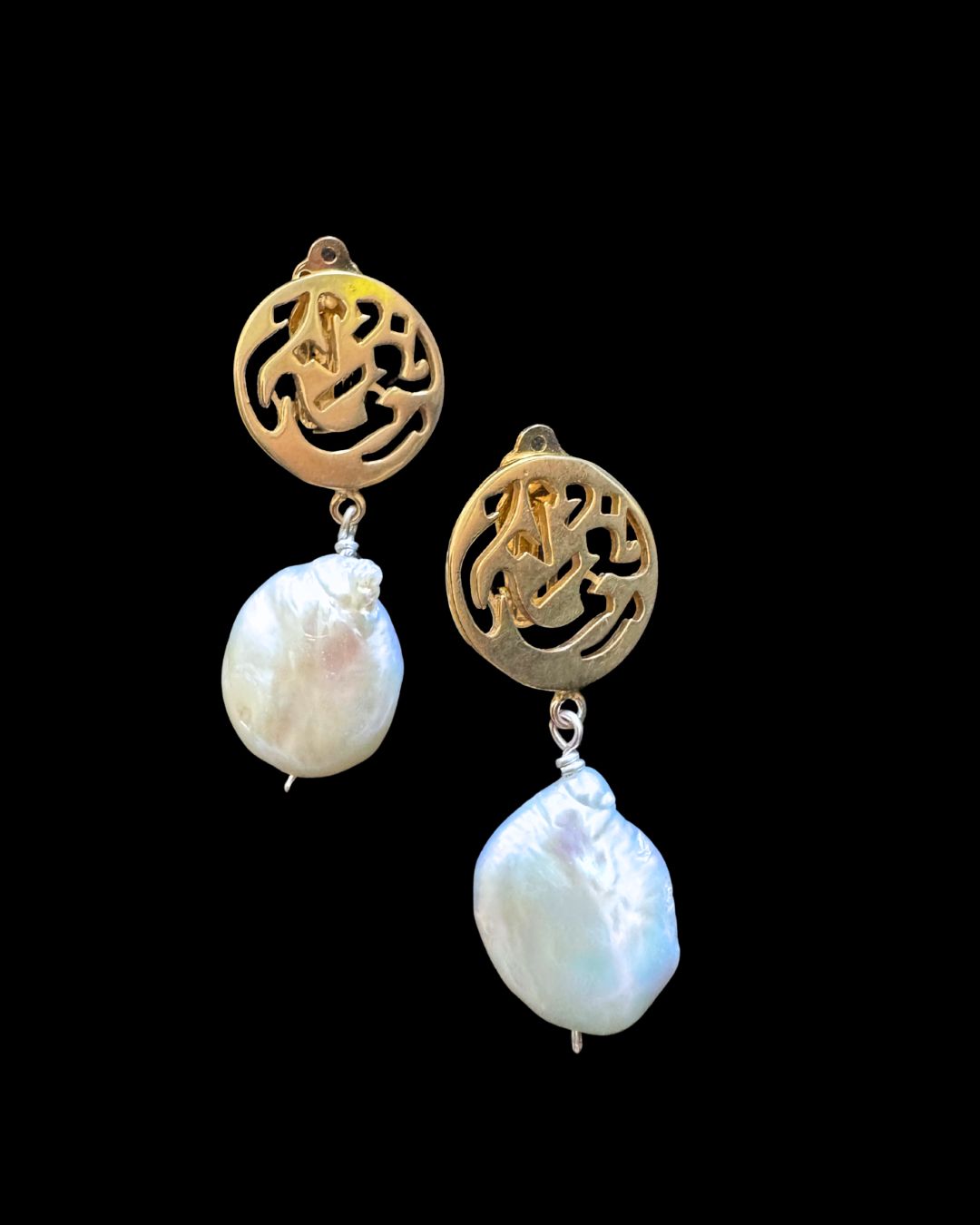 Gold Plated Nima Clip On Earrings With Stone Drop