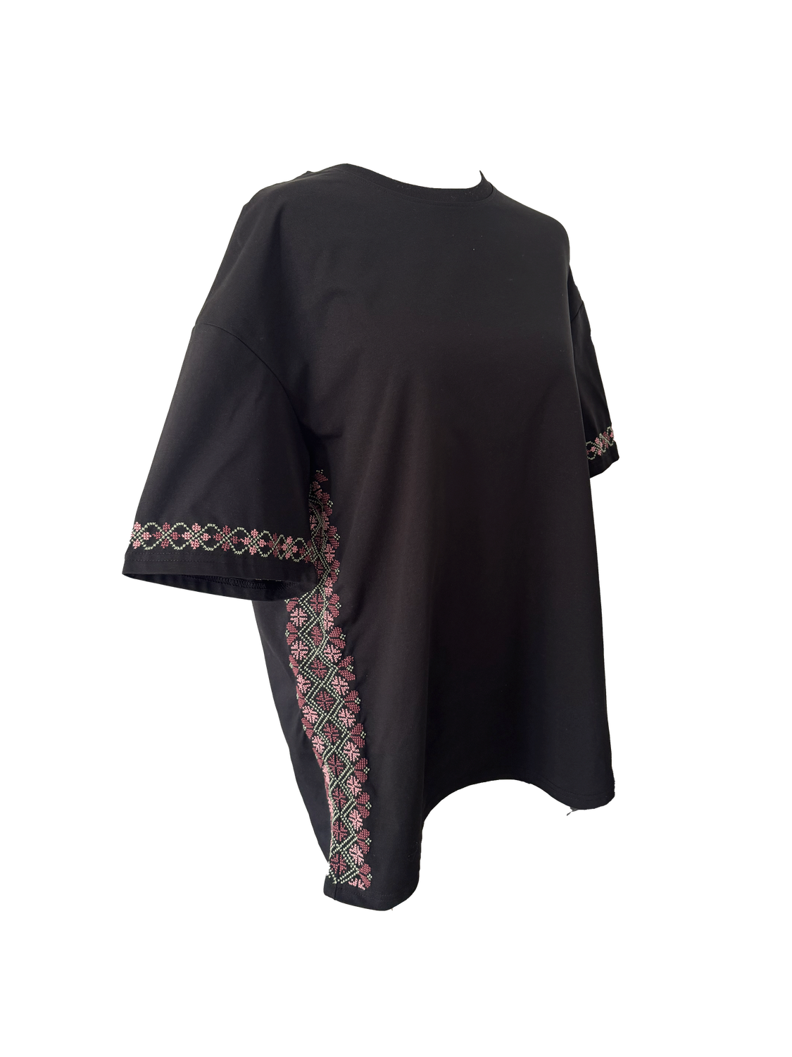 Black T-Shirt with Embroidery