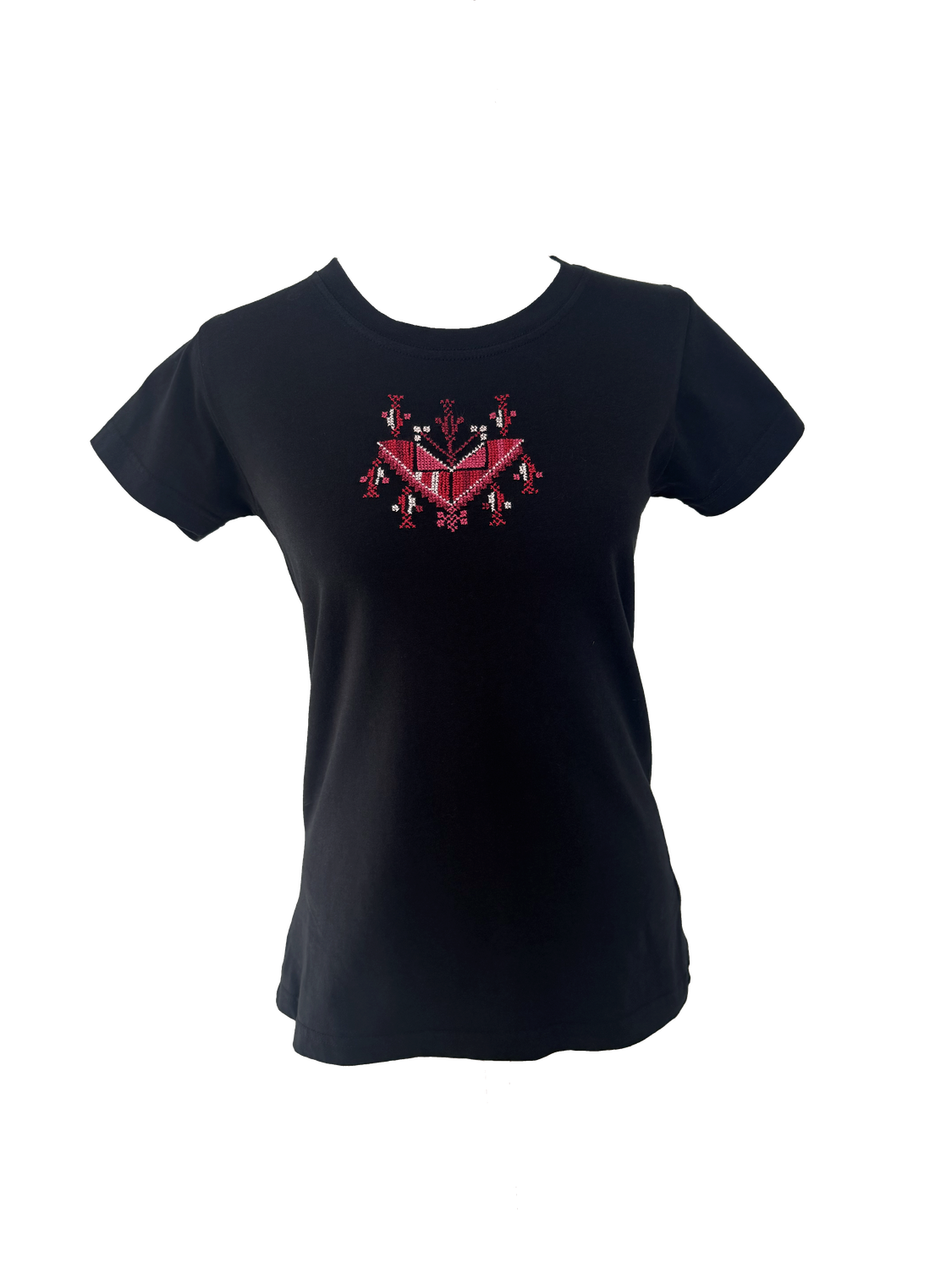 Black T-Shirt with Embroidery