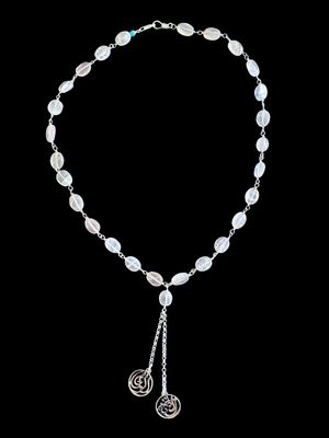 Gemstone Necklace with 2-Word Salam Tassel