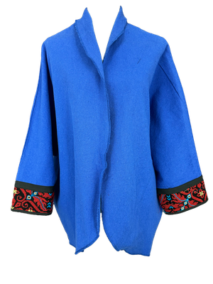 The Round Jacket in Blue Egyptian Cotton