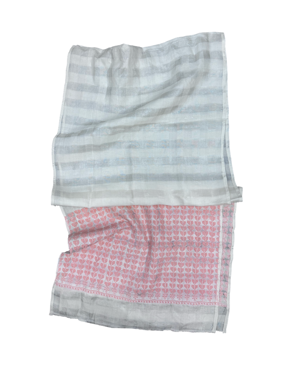 The Embroidered Silk Scarf in White