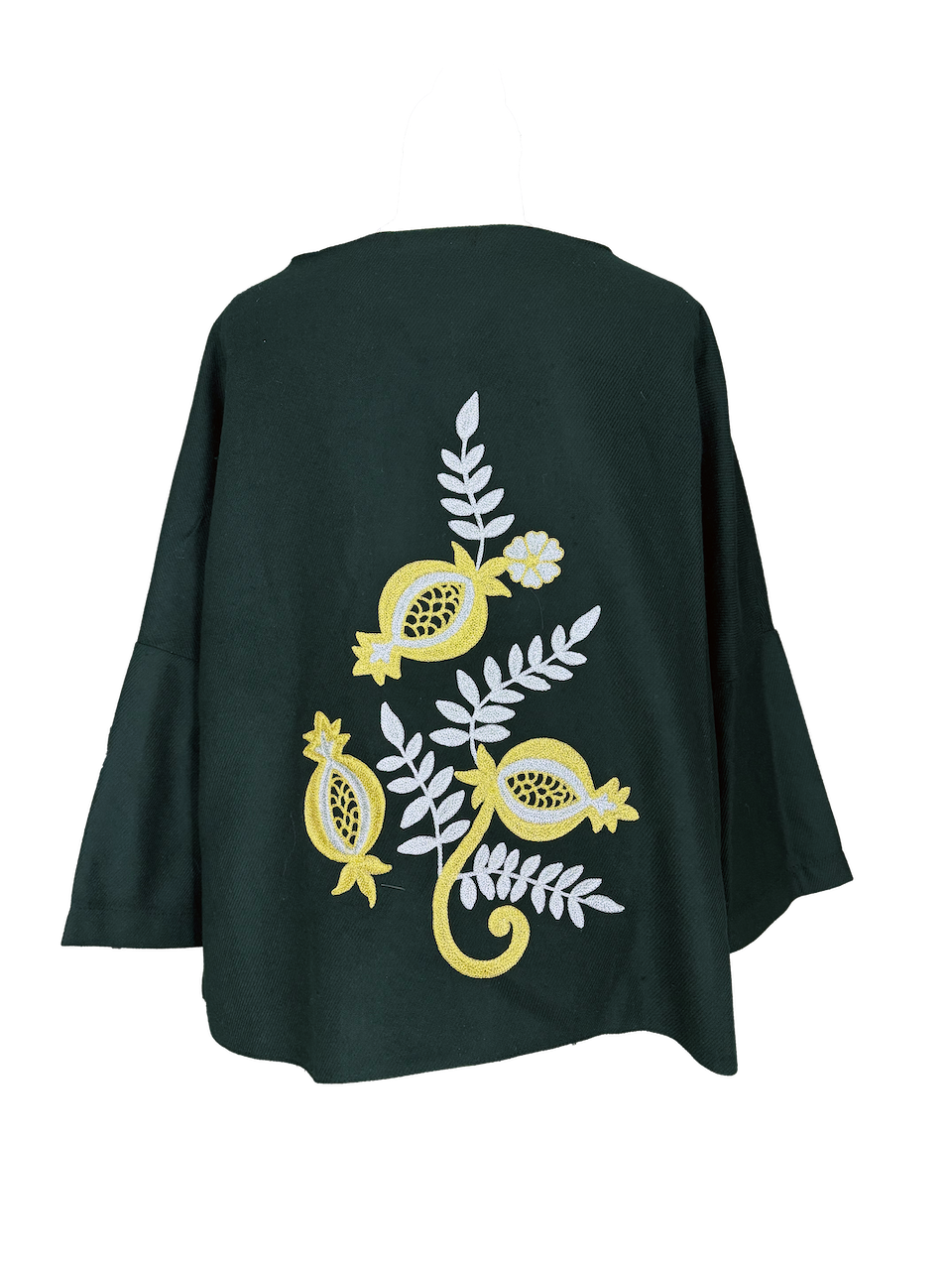 The Ottoman Boxy in Black, Embroidery Style: Pomegranates 1