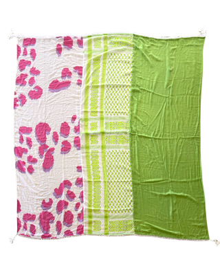 Hatta and Two Fabric Scarf in Neon Pink and Green