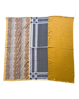 Hatta and Two Fabric Scarf in  Mustard