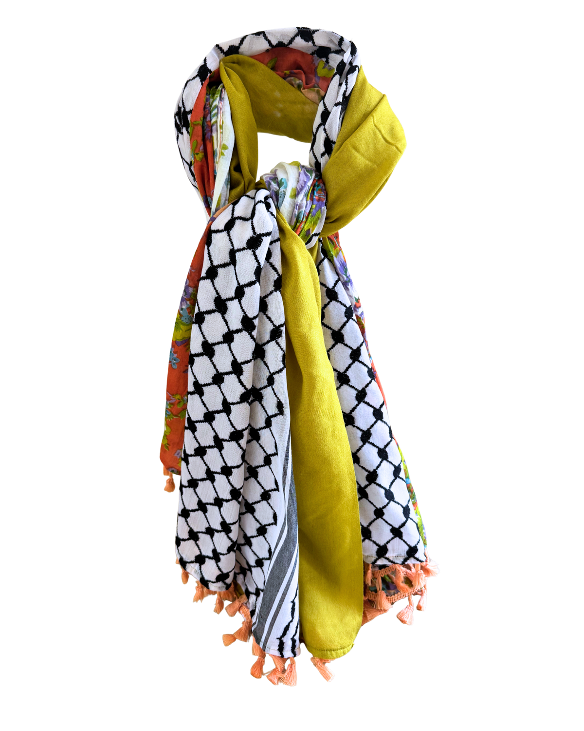 Hatta and Two Fabric Scarf in Yellow and Orange