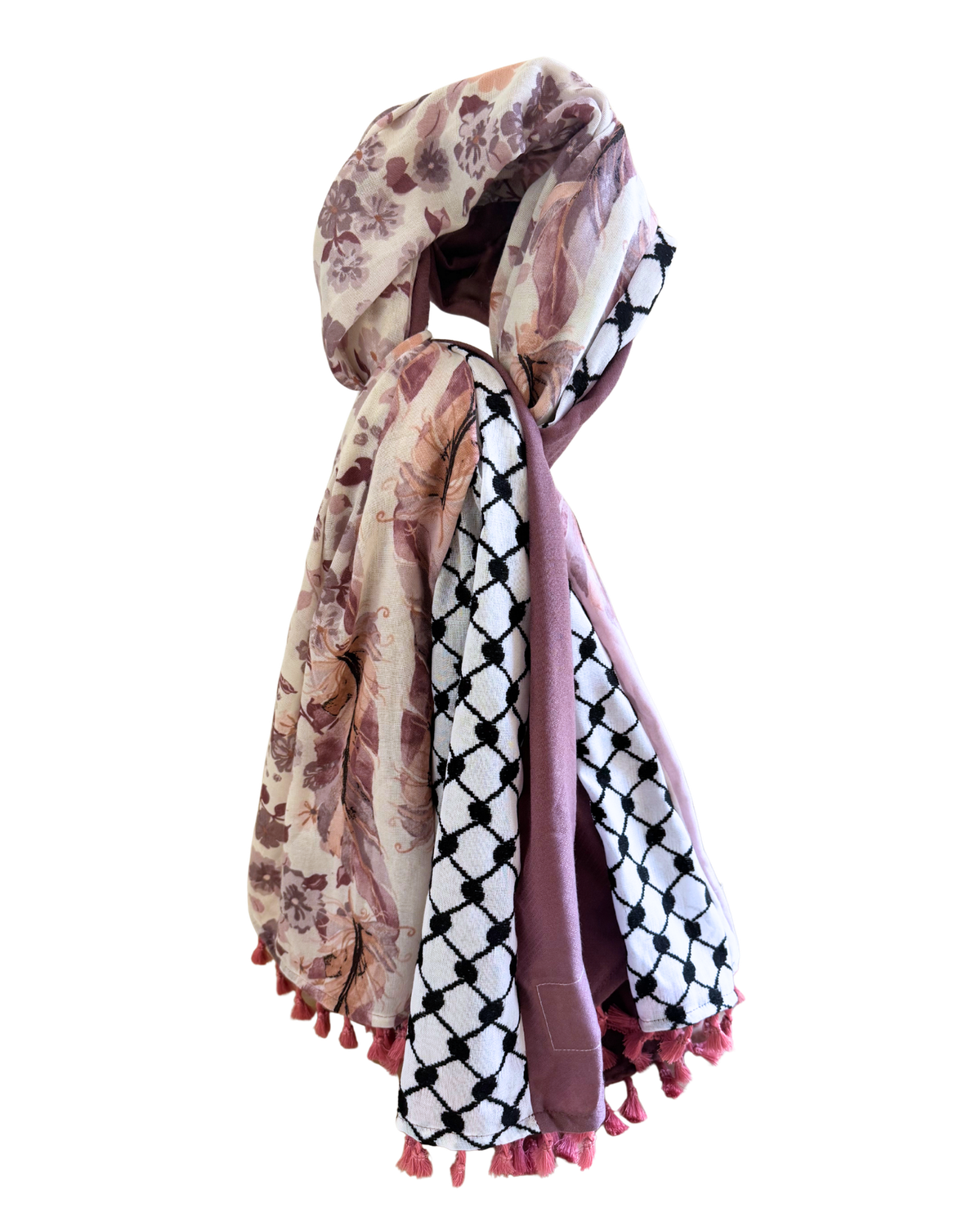 Hatta and Two Fabric Scarf in Lavender