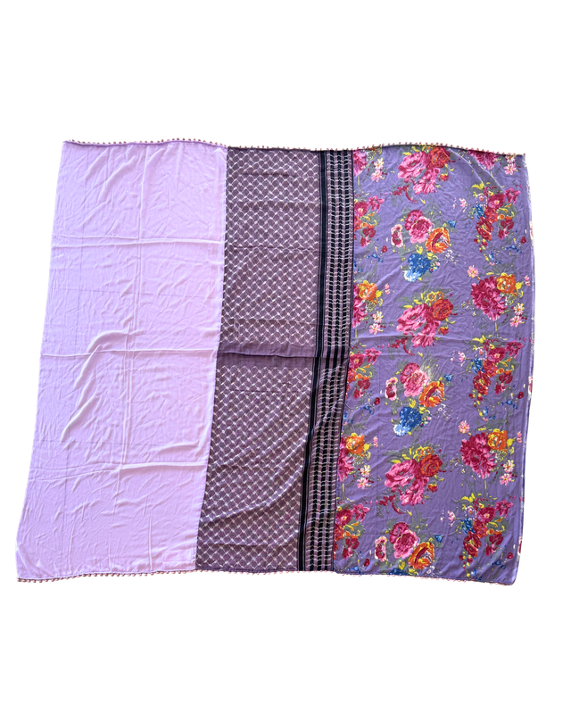 Hatta and Two Fabric Scarf in Purple