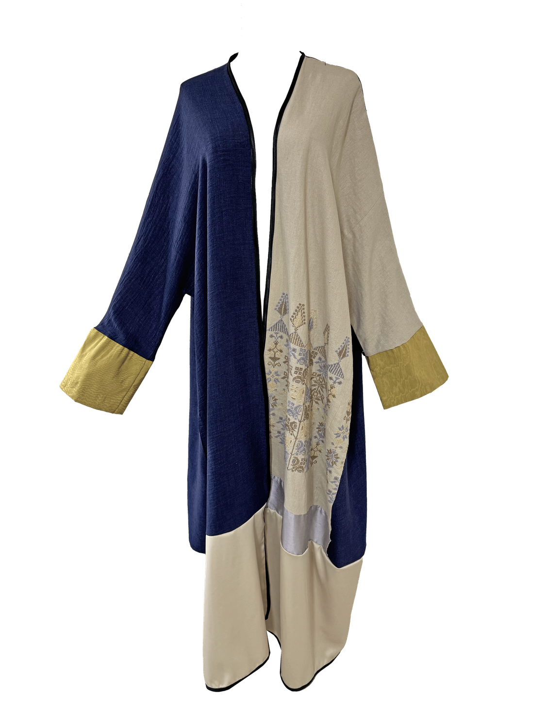 Long Abaya with Hand Embroidery in Beige