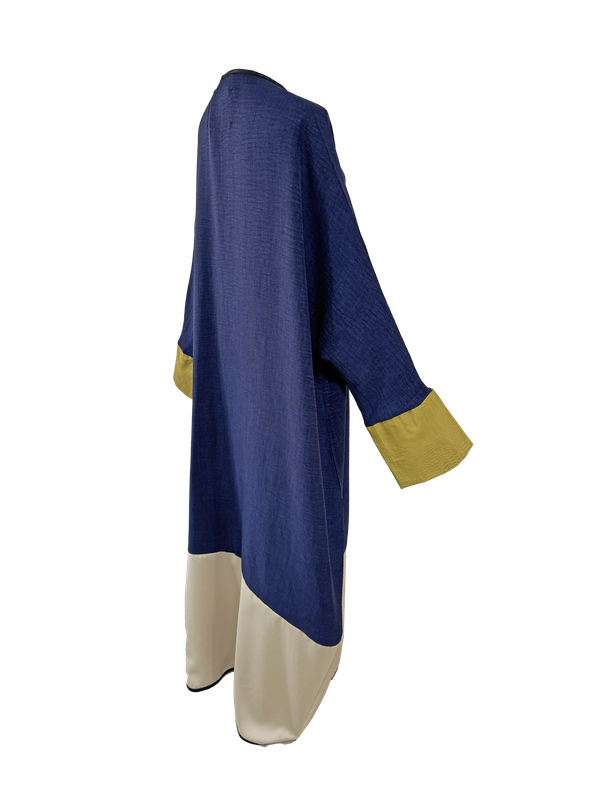 Long Abaya with Hand Embroidery in Beige