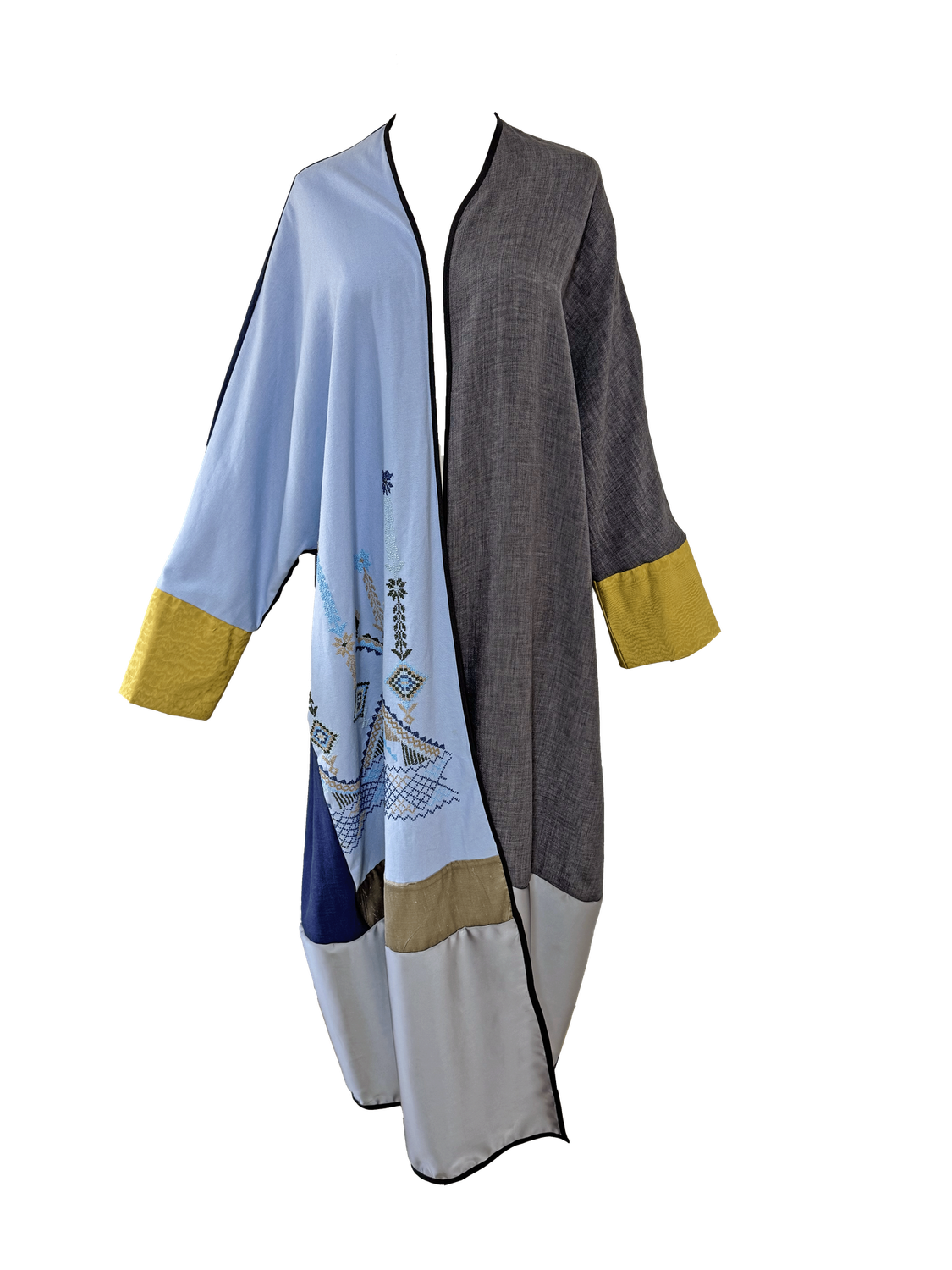 Long Abaya with Hand Embroidery in Blue