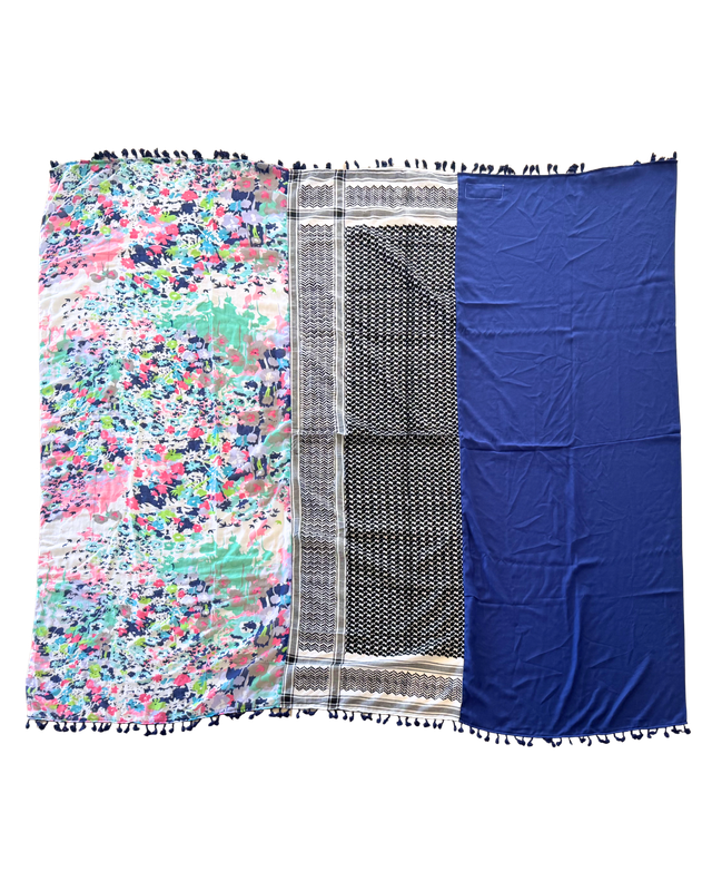 Hatta and Two Fabric Scarf in Dark Blue