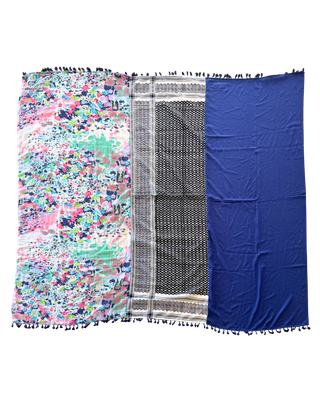 Hatta and Two Fabric Scarf in Dark Blue