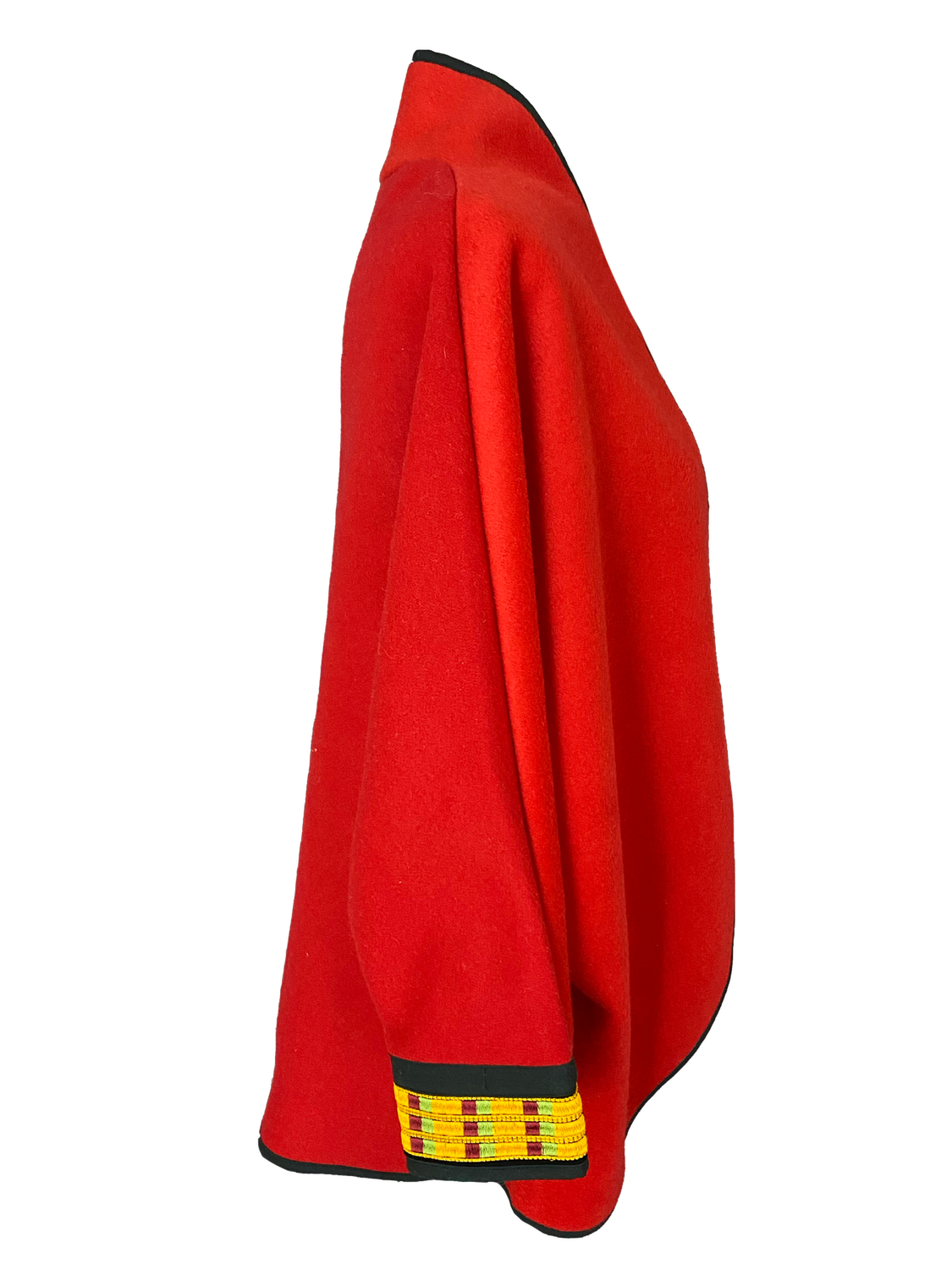 The Round Jacket in Red Wool, Embroidery Style: Manajel