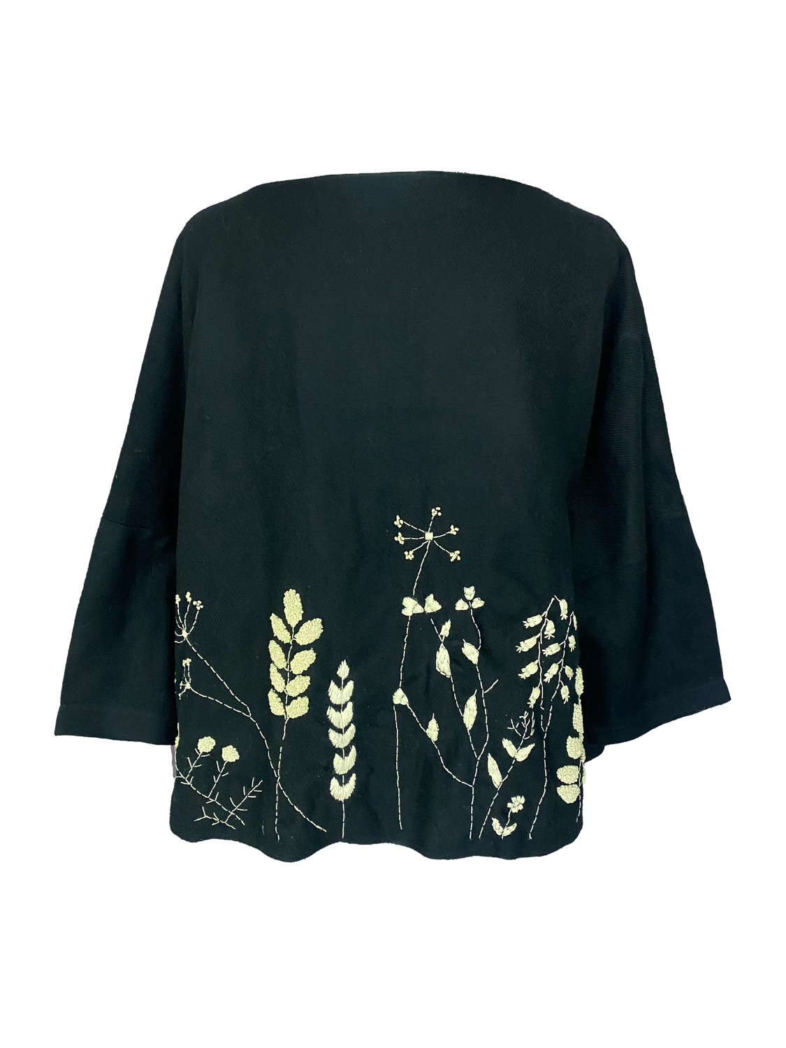 Nadia Dajani x UNHCR Boxy Jacket With Monochrome Hand Embroidery on the Back