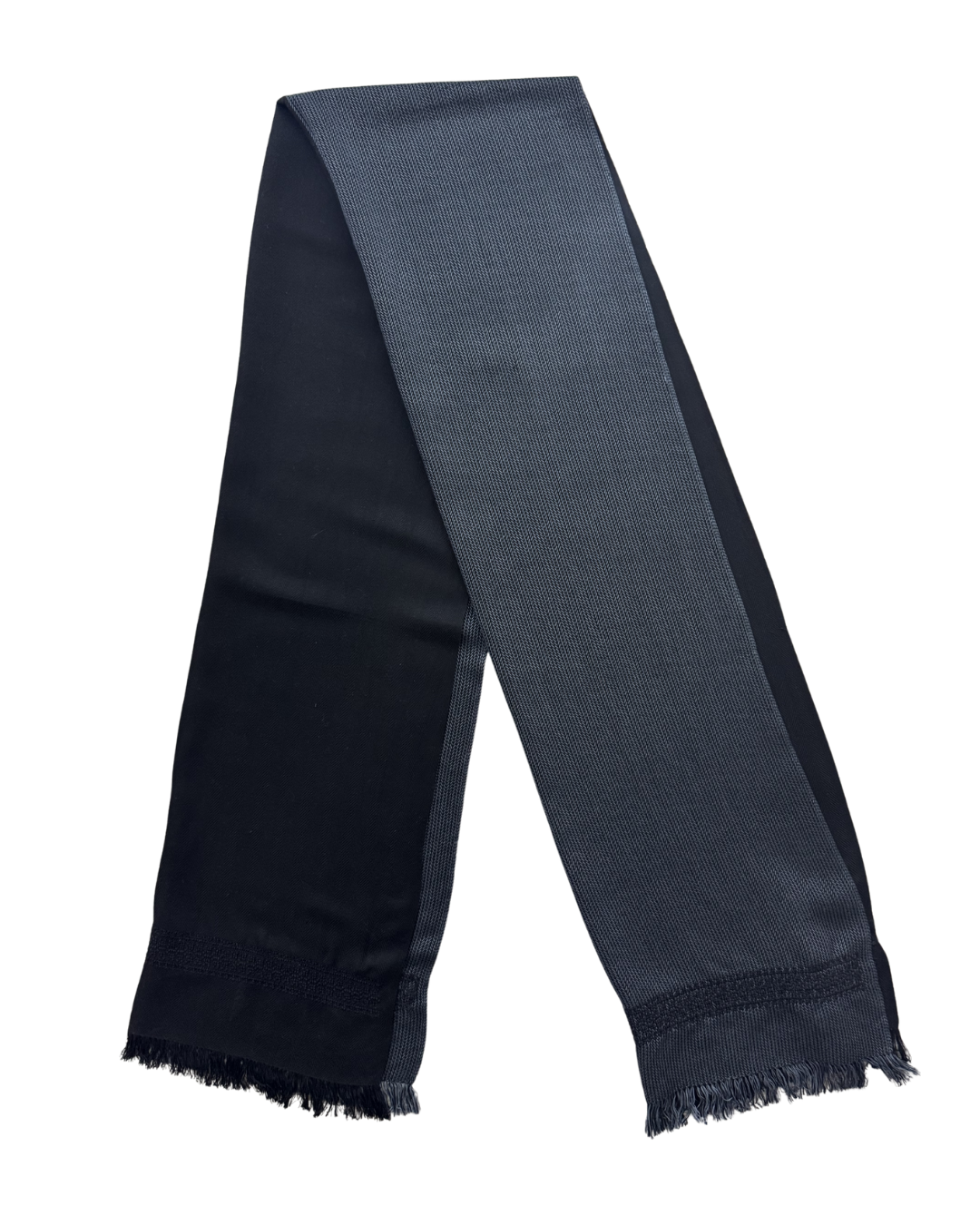 The Men's Scarf in Steel Grey with Embroidery on Both Sides