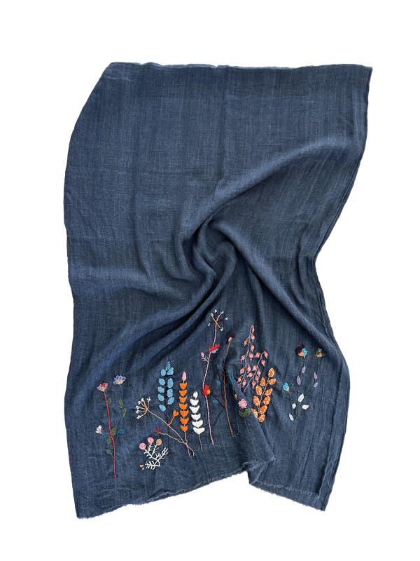 Nadia Dajani x UNHCR Embroidered Flower Scarf