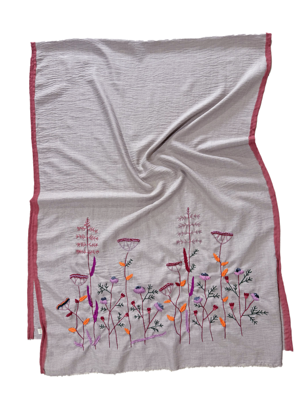 Nadia Dajani x UNHCR Embroidered Flower Scarf