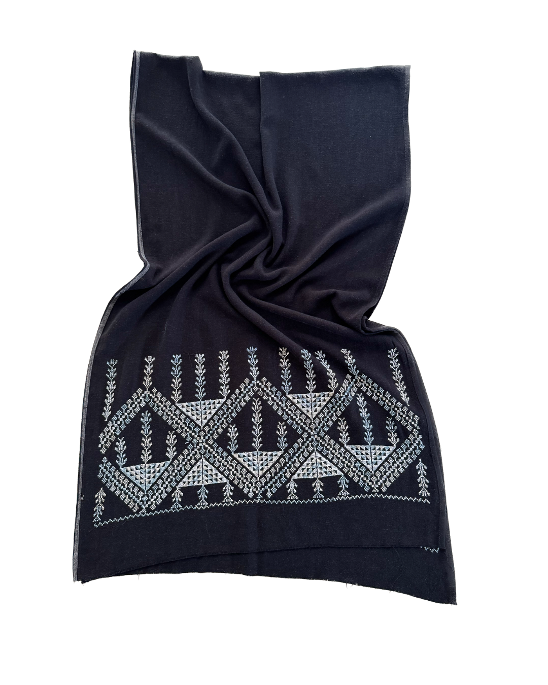 Black Embroidered Scarf