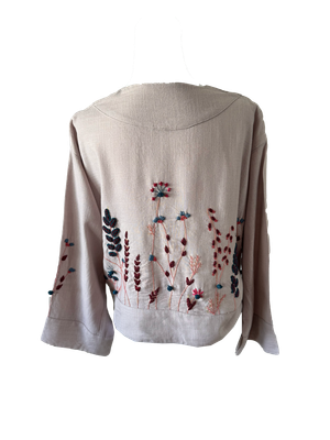 Nadia Dajani x UNHCR Linen Jacket in Lavender and Pink