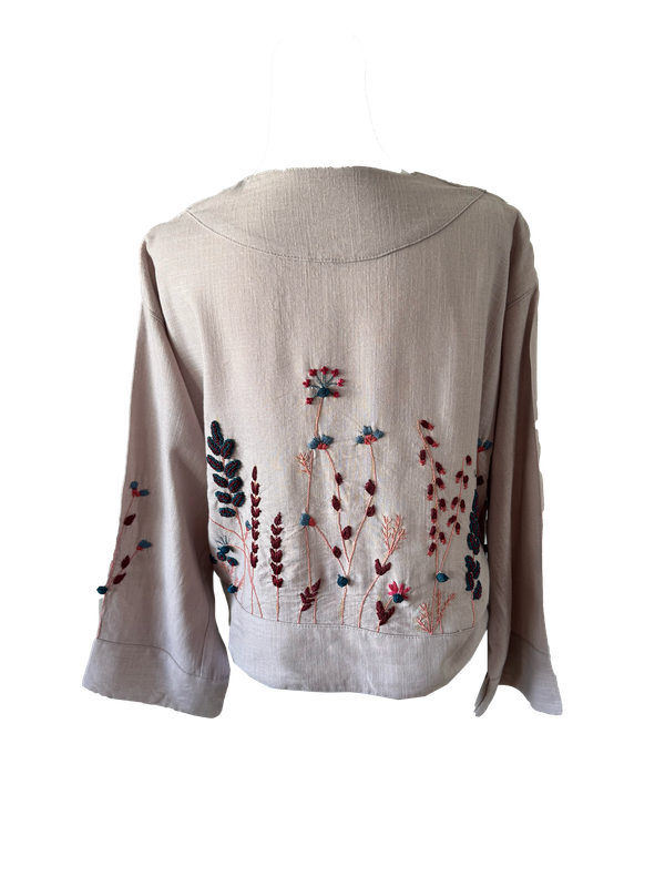 Nadia Dajani x UNHCR Linen Jacket in Lavender and Pink