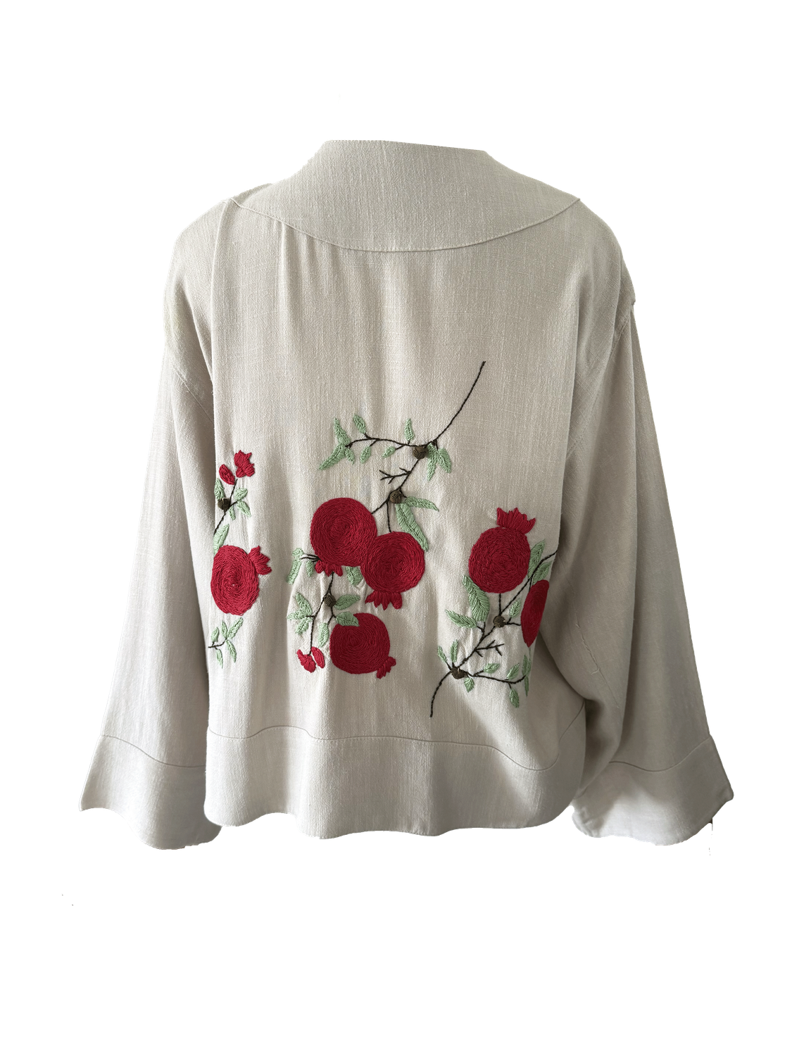 Nadia Dajani x UNHCR Linen Jacket with Pomegranate Embroidery