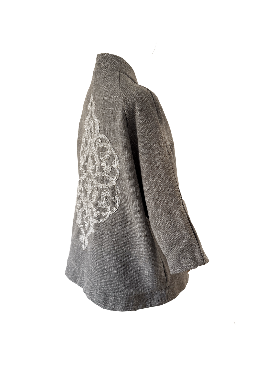 The Beaded Arabesque Round Jacket, Colour: White