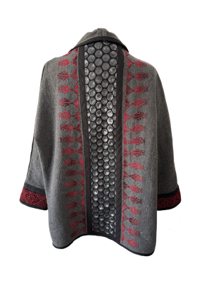 The Round Jacket in Dark Grey With Sequins