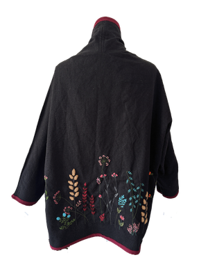 Nadia Dajani x UNHCR Black Floral Round Jacket