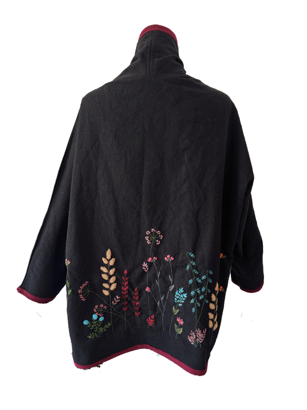 Nadia Dajani x UNHCR Black Floral Round Jacket