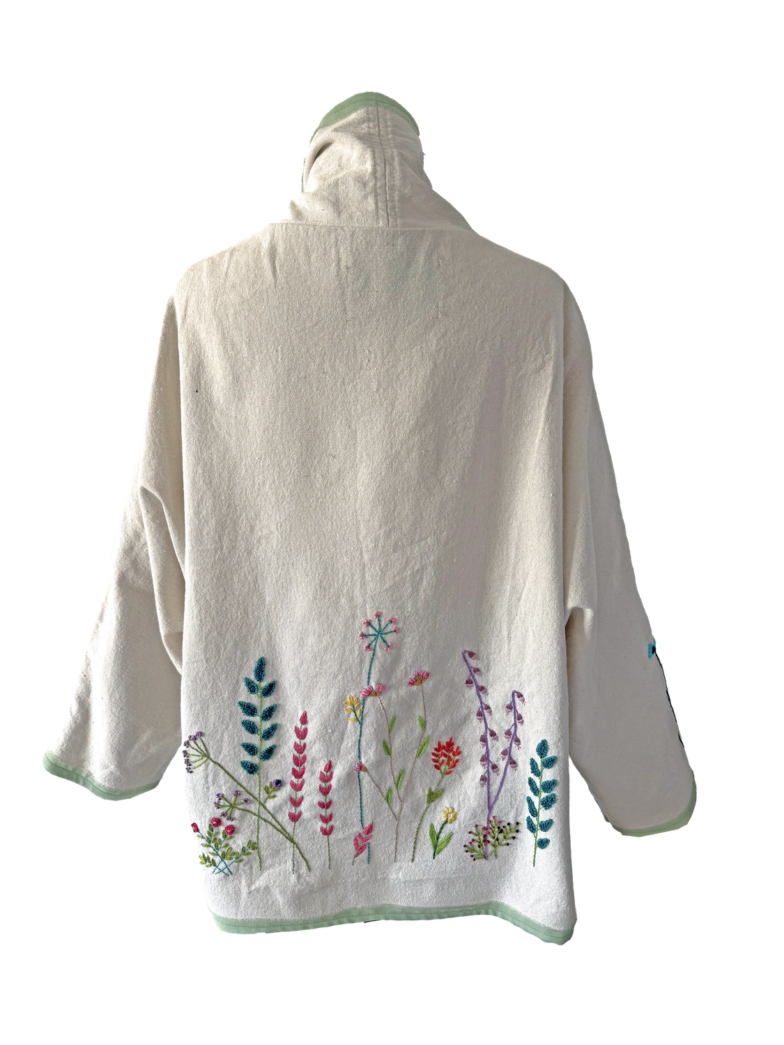 Nadia Dajani x UNHCR Black Floral Round Jacket in White