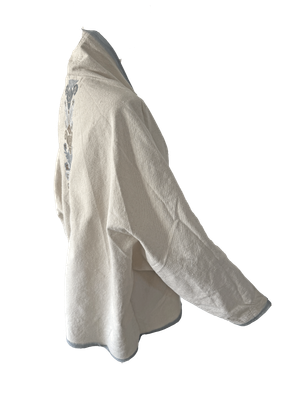 The Round Jacket in White With Jaffa Embroidery