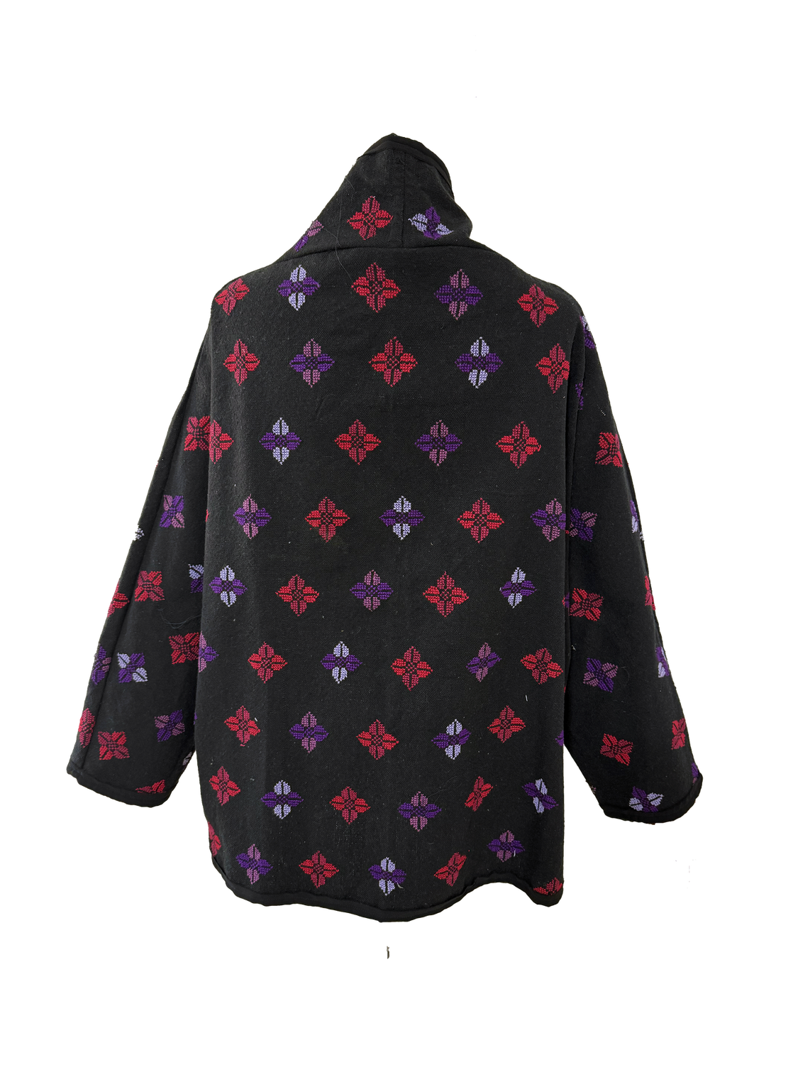 The Heavily Embroidered Round Jacket in Black