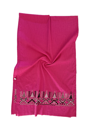 Pink Lightly Hand Embroidered Scarf