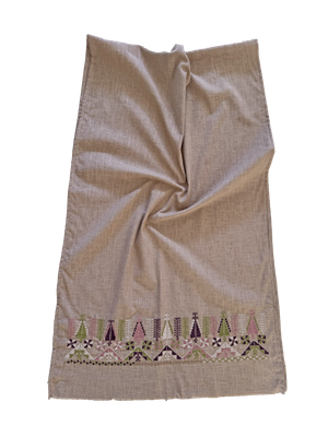 Beige Lightly Hand Embroidered Scarf