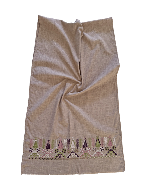 Beige Lightly Hand Embroidered Scarf