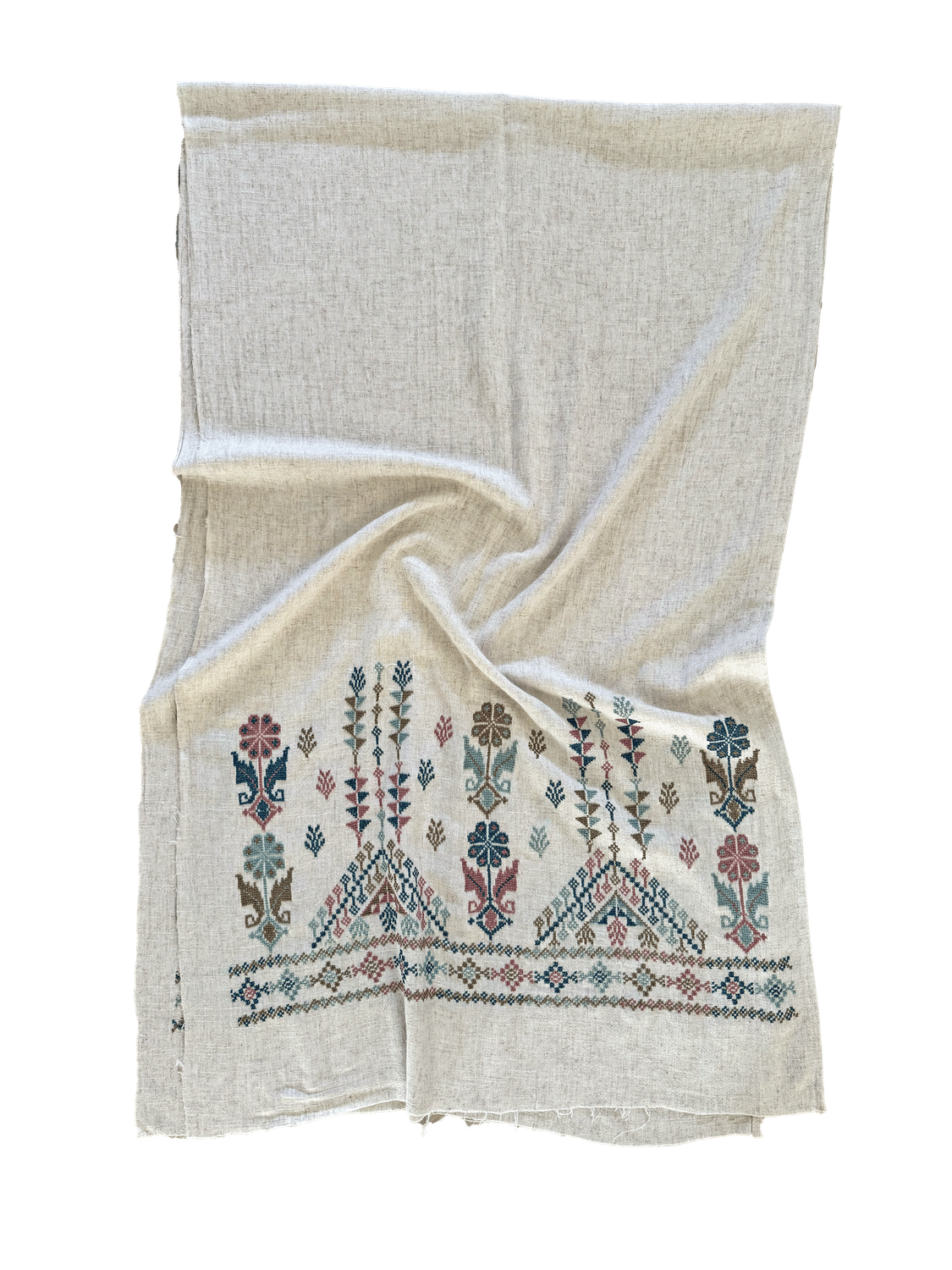 White Hand Embroidered Scarf