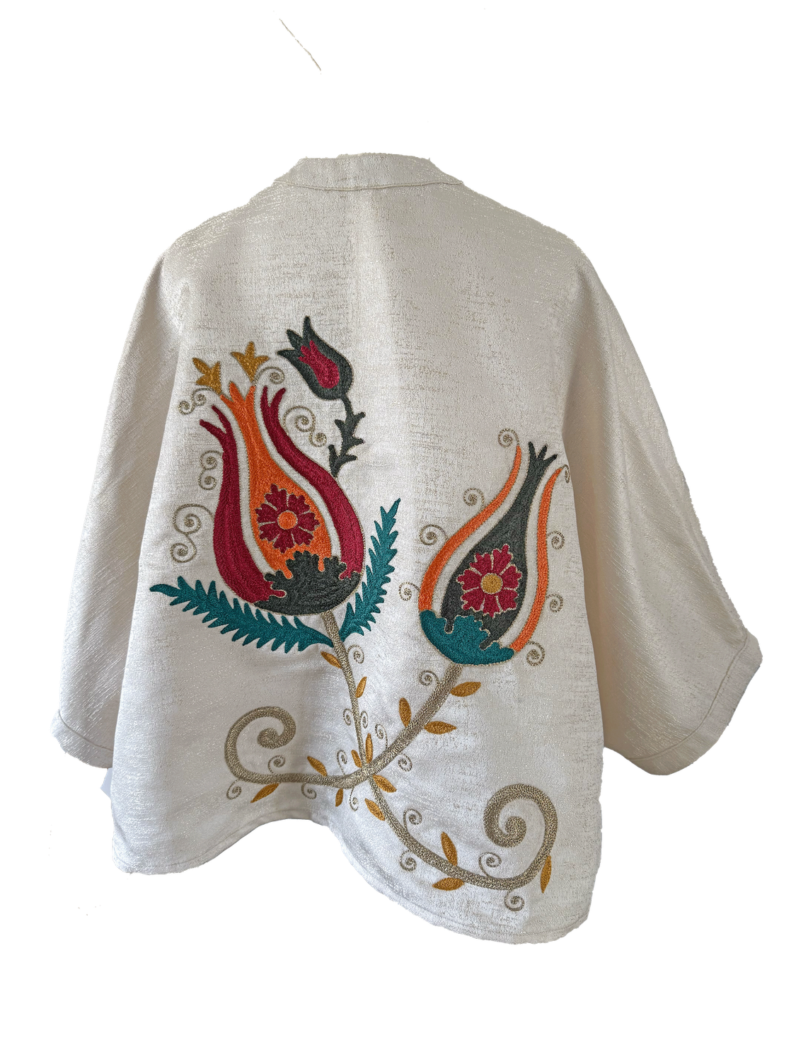 The White Silk Shirt With Aghabani Embroidery