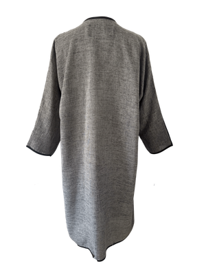 The Fitted Abaya in Grey and Purple with Hand Embroidery