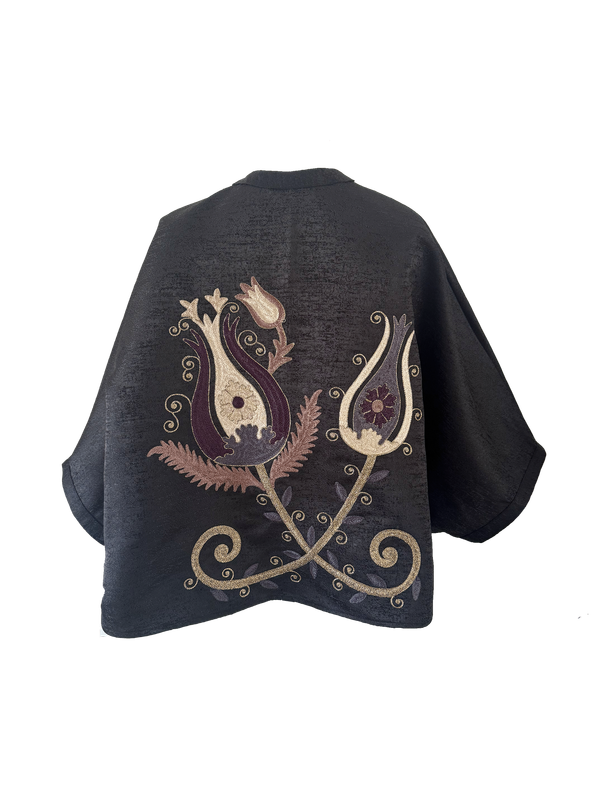 The Black Silk Shirt With Aghabani Embroidery