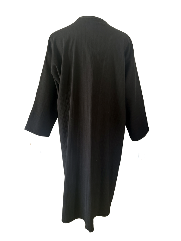 The Fitted Abaya in Dark Grey with Bethlehem Star Hand Embroidery on Both Sides
