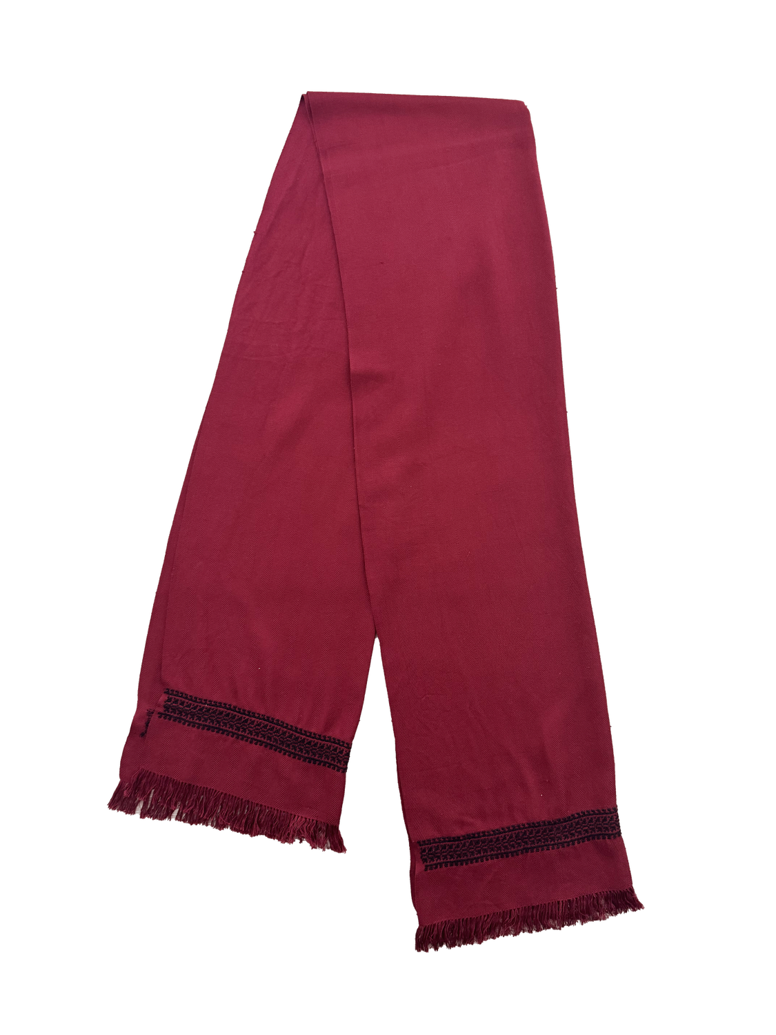 The Men's Scarf in Red with Embroidery on Both Sides