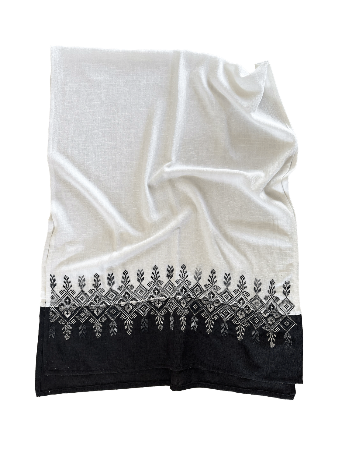 The Embroidered Scarf in Black and White
