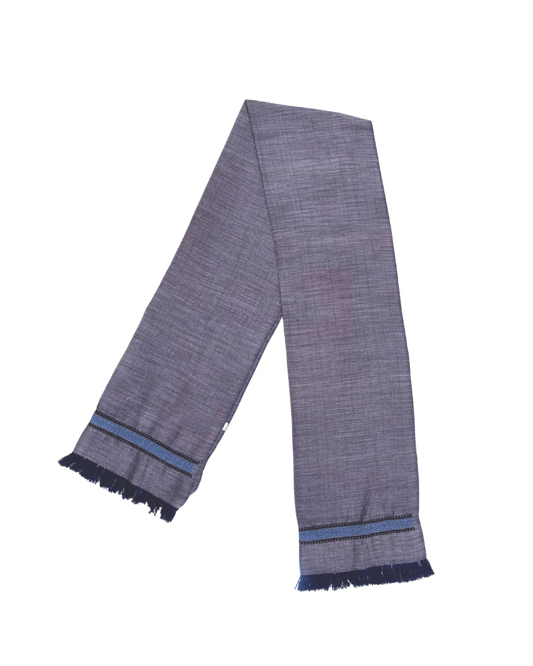 The Men's Scarf in Burgundy with Embroidery on Both Sides