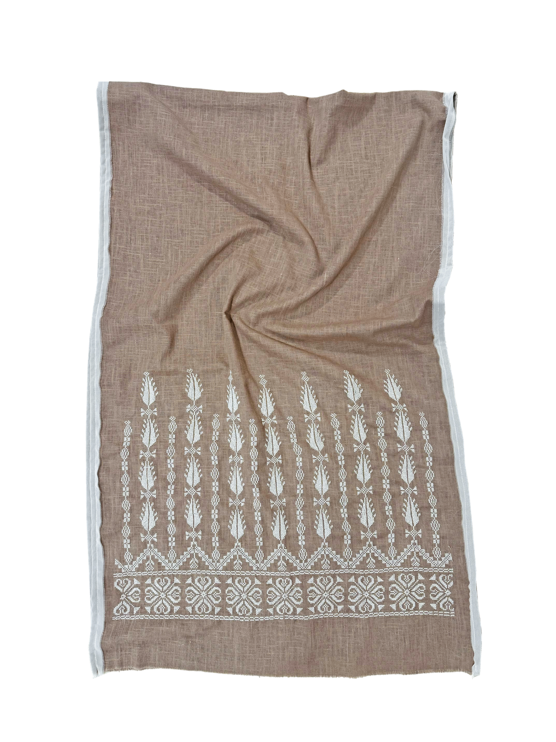Nadia Dajani x UNHCR Embroidered Scarf in Beige