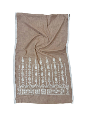 Nadia Dajani x UNHCR Embroidered Scarf in Beige