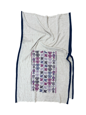 Nadia Dajani x UNHCR Embroidered Scarf in Light Grey