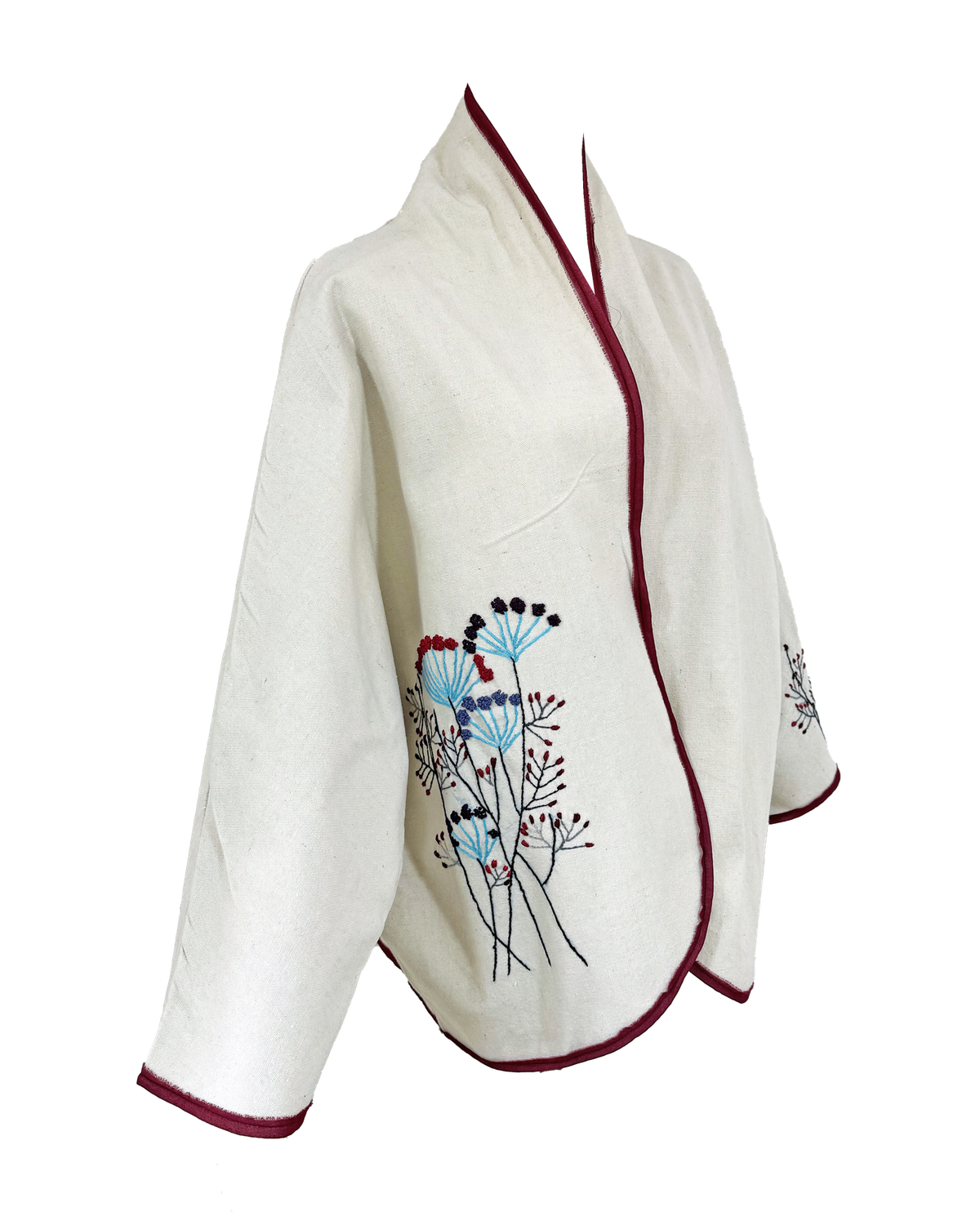 Nadia Dajani x UNHCR Abstract Floral Round Jacket in White