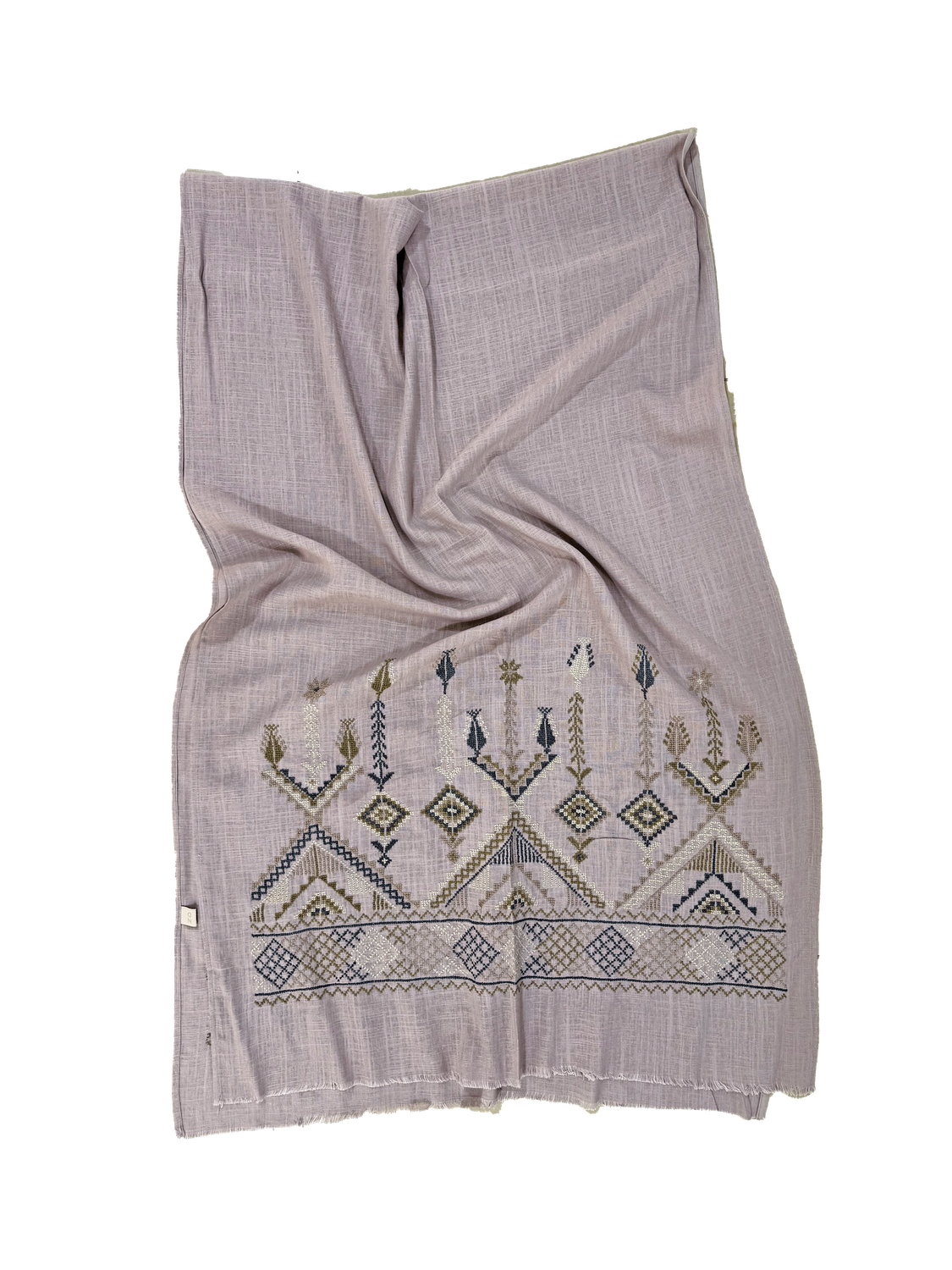 Lavender Hand Embroidered Scarf